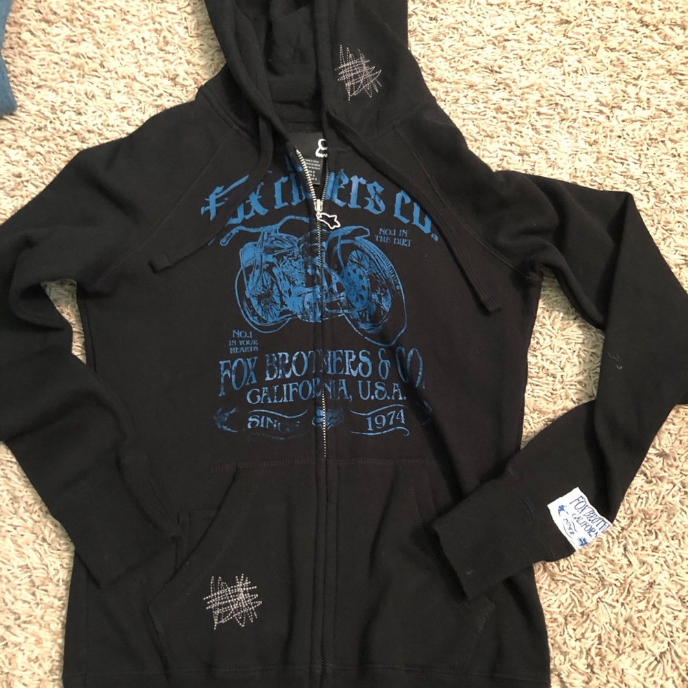Fox zip up hoodie.